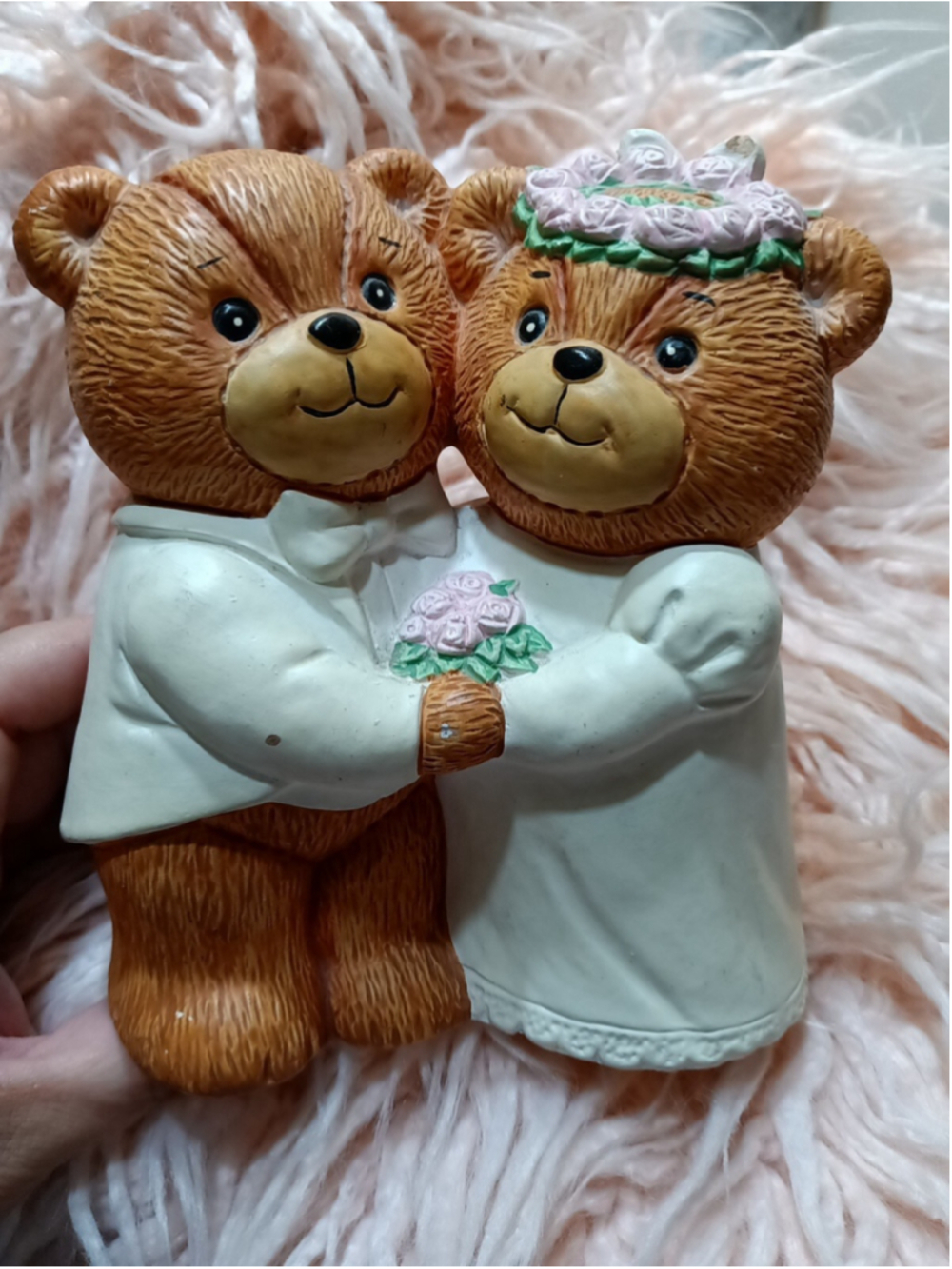 Wedding 1980 Enesco Lucy Rigg Lucy & Me Bride Groom Wedding Bears Bank Figurines